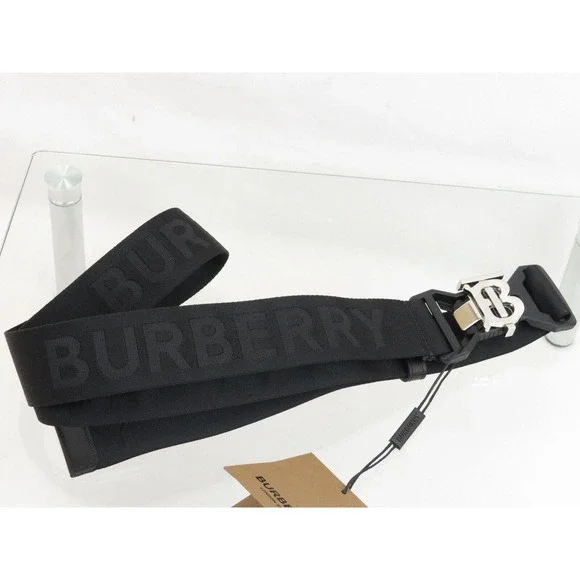 $440 BURBERRY TB SPORT CLIP 40 BLACK LOGO LEATHER TRIM MAGNET 